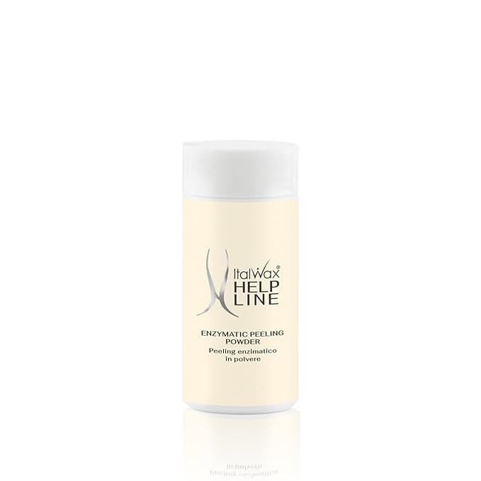 Italwax Help Line Enzymatic Peeling Powder 1.06 oz (30g) – Gentle Facial Exfoliant with Papain and Bromelain – Pre-Waxing Skincare – For Professional and Home Use