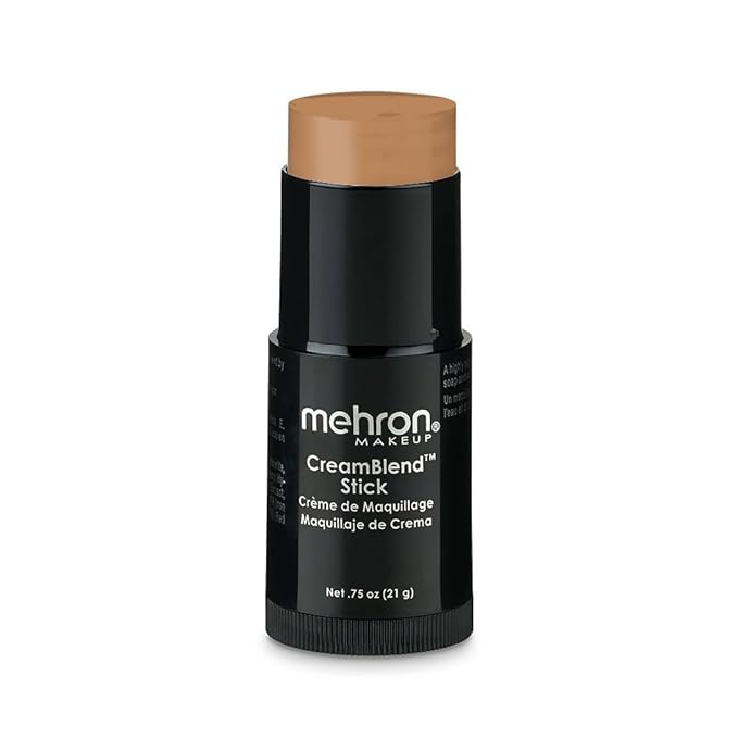 Mehron Makeup CreamBlend Stick | Face Paint, Body Paint, & Foundation Cream Makeup | Body Paint Stick Perfect for Halloween .75 oz (21 g) (Light Tan)-VivaGrace Women