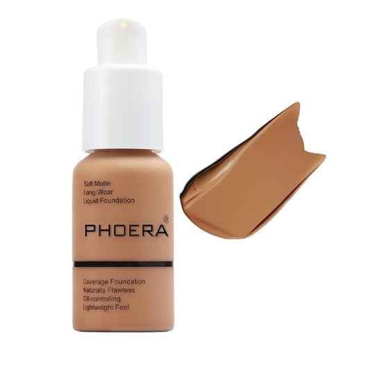 PHOERA Foundation, Flawless Soft Matte Liquid Foundation Makeup for Women. (107# Hone)-VivaGrace Women