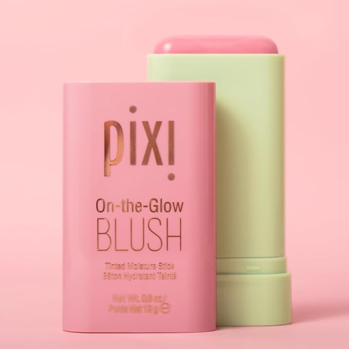 Pixi On-the-Glow Blush, Hydrating Tinted Moisture Blush Stick with Ginseng, Aloe Vera & Fruit Extracts, For Cheeks & Lips, 19g / 0.6oz, Paraben-Free (Fleur)-VivaGrace Women