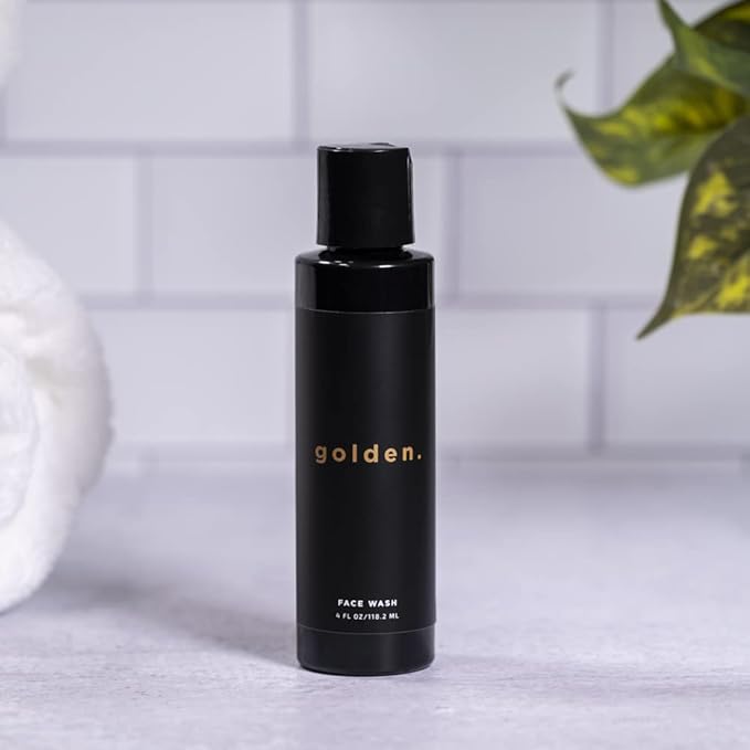 Golden Grooming Co. Men Face Wash with Aloe Vera & Vitamin E - Facial Cleanser for Men - Organic & Nature-Based - Ideal for Sensitive and Oily Skin - Rich Foaming Daily Cleanser - 4 oz.-VivaGrace Women