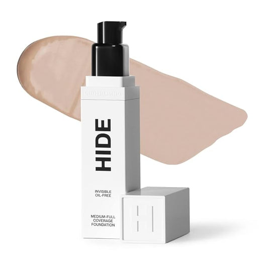 HIDE PREMIUM Liquid Foundation, Multi-Use Waterproof Foundation, Medium/Full Coverage Foundation, Shades for All Skin Types (See Shade Finder), Porcelain, 1 fl oz-VivaGrace Women