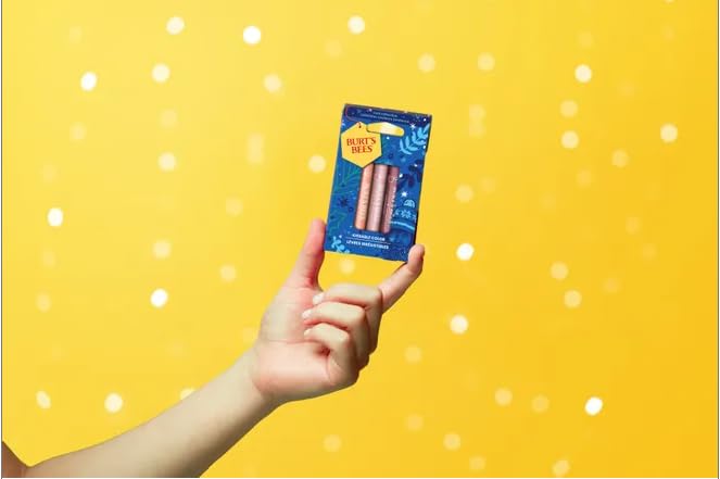 Burts Bees Kissable Colo, Apricot, Grapefruit, Watermelon Lip Shimmer Gift Set of 3 x 0.09 oz (2.55g) - 1 Count-VivaGrace Women