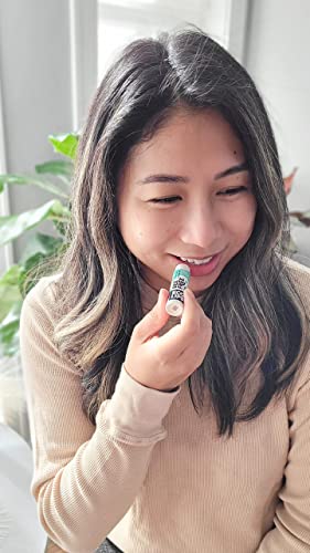 Vegan Lip Balm Sweet Mint by Eco Lips flavor 3 Pack Natural Bee Free with Candelilla Wax, Organic Cocoa Butter, & Coconut Oil Lip Care. 100% Plastic-Free Plant Pod Packaging - Made in USA-VivaGrace Women