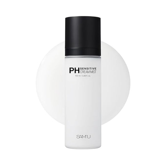 SAM'U PH Sensitive Cream Mist, Centella Face Mist, Hypoallergenic Facial Spray with Hyaluronic Acid & Ceramide, Hydrating & Quick Absorbing, Korean Skin Care for Dry & Sensitive Skin, 3.38 Fl. Oz