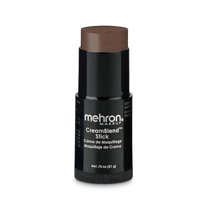 Mehron Makeup CreamBlend Stick | Face Paint, Body Paint, & Foundation Cream Makeup | Body Paint Stick Perfect for Halloween .75 oz (21 g) (Ebony)-VivaGrace Women