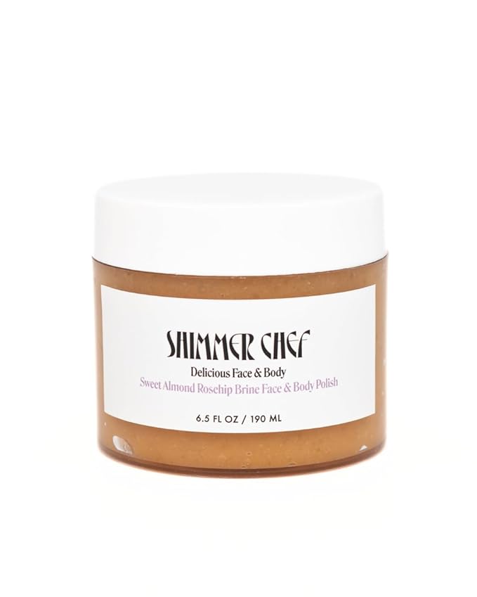 Sweet Almond Rosehip Brine Polish | Exfoliating Blend with Himalayan & Dead Sea Salt, Maple Sugar | Enriched with Magnesium, Omega 3's & Vitamin E | Revitalize Skin, Reduce Inflammation-VivaGrace Women