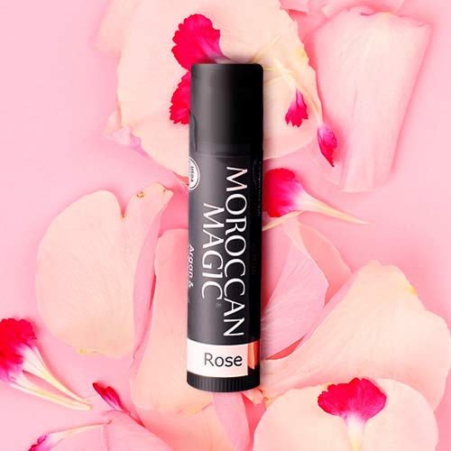 Moroccan Magic Organic Rose Lip Balm 3 Pack | Ultra-Hydrating Argan & Essential Oil Lip Moisturizer + Vitamin E | Natural Chapstick for Dry Lips | Smooth, Non-Toxic | Organic Lip Balm-VivaGrace Women