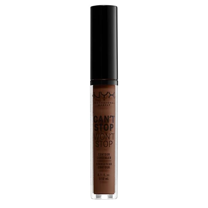 NYX PROFESSIONAL MAKEUP Can't Stop Won't Stop Contour Concealer, 24h Full Coverage Matte Finish - Deep Walnut-VivaGrace Women