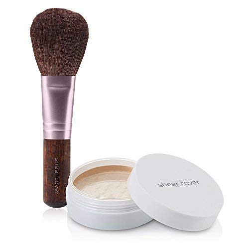 Sheer Cover Perfect Shade - Mineral Foundation Makeup Kit w Free Foundation Brush - Medium Shade - Foundation Powder Makeup and Mineral Makeup, Best Full Coverage Foundation 4 Grams-VivaGrace Women