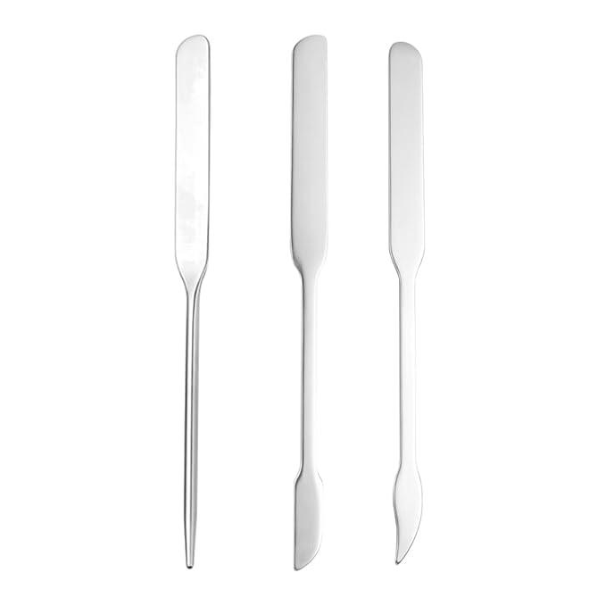 3pcs Cosmetic Mixing Makeup Spatula Nail Art Palette,Spoon Stainless Steel Spatula Face Brush Stirring Embossing Stick Makeup Brushes Cosmetic Tools Nail Polish Mix Stick-VivaGrace Women