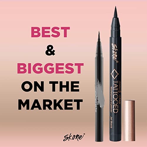 Skone Cosmetics Insanely Intense Tattooed Eyeliner Pen - Waterproof Liquid Eyeliner, Long Lasting, Sweat Proof, Smudge Proof Felt Tip Liquid Eyeliner - Pigmented Eye Liner Makeup, Hunter Green(0.07oz)