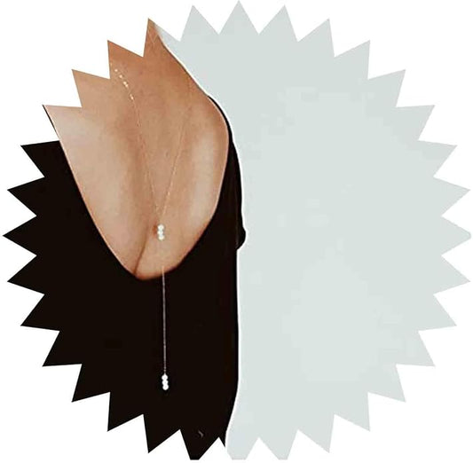 Boho Pearl Back Chain Necklace Gold Backdrop Necklace Body Chain Summer Beach Body Jewelry for Women and Girls Gifts-VivaGrace Women