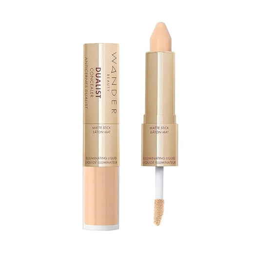 Wander Beauty Dualist Matte and Illuminating Concealer Makeup - Ivory Fair - Dual-Ended Matte Concealer Stick + Liquid Concealer - Full Coverage Concealer Brightens, Firms, & Hydrates - 0.28 fl oz-VivaGrace Women