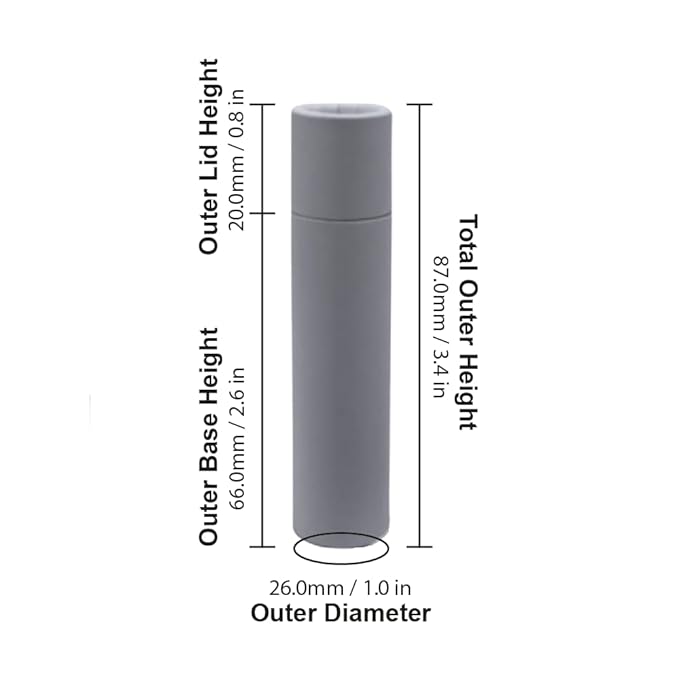 GreenWay 0.5oz / 15g Kraft Paperboard Lip Balm Tubes with Lids - 12 Pack Lip Gloss Tubes Refillable DIY Cosmetic Containers – Oval Shaped Lip Balm Containers Empty Holder Tubes - White-VivaGrace Women