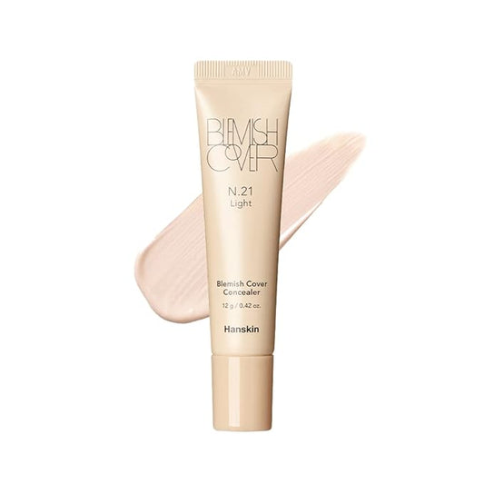 Hanskin New Blemish Cover Full Coverage Concealer, Semi Matte Creamy Formula, Flawless Finish, Korean Cosmetic [Light/12g]-VivaGrace Women