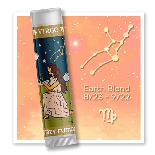 Crazy Rumors Virgo Zodiac All Natural, Plant Based Lip Balm to Moisturize and Nourish your Lips - Earth Blend (Sweet Vanilla, Fragrant Rose and Plum)-VivaGrace Women