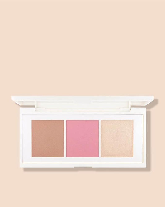 FLOWER BEAUTY CONTOUR PALETTE | Lift & Sculpt Contouring Palette | 3 Powder Makeup Shades to Sculpt, Blush & Highlight Face | Cruelty Free (Medium/Dark)-VivaGrace Women