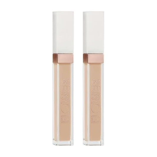 FLOWER Beauty Light Illusion Full Coverage Concealer | Hydrating, Weightless Formula Conceals, Corrects, Covers Dark Circles, Imperfections, Fine Lines and Fatigue | All-Day Wear – Sand (Pack of 2)-VivaGrace Women