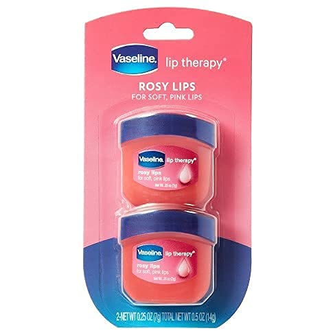 Vaseline Lip Therapy Lip Balm Mini, Rosy Lips | Lip Repair in a Container for Cracked, Dry Lip | Travel Size 0.25 Oz (Pack of 6)-VivaGrace Women
