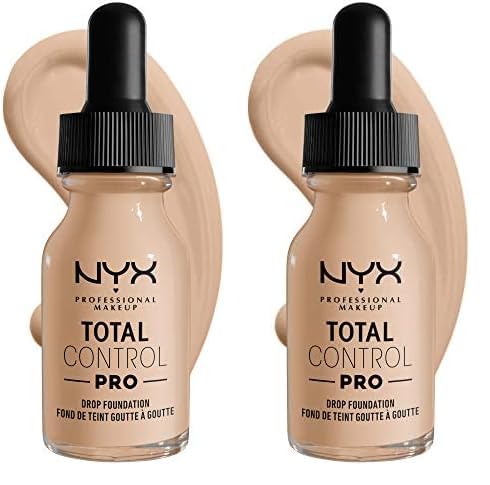 NYX PROFESSIONAL MAKEUP Total Control Pro Drop Foundation, Skin-True Buildable Coverage - Alabaster (Pack of 2)-VivaGrace Women