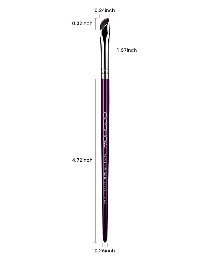 Eyeliner Brush, EIGSHOW Sickle Angled Gel Eyeliner Makeup Brush for Precise Eye Liner, Eyebrow, Eyelid with Ultra Thin Vegan Bristles (E865 Purple)-VivaGrace Women