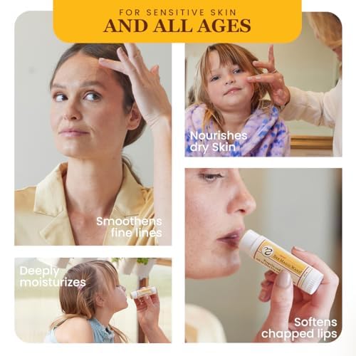Sweet Bee Naturals Magic Wand - Certified Organic Lip and Face Moisturizing Wand - Natural Chapstick and Balm Wand for Dry Skin and Lips, Non Petroleum Jelly for All Ages and Skin Types,0.65 oz-6 pack-VivaGrace Women