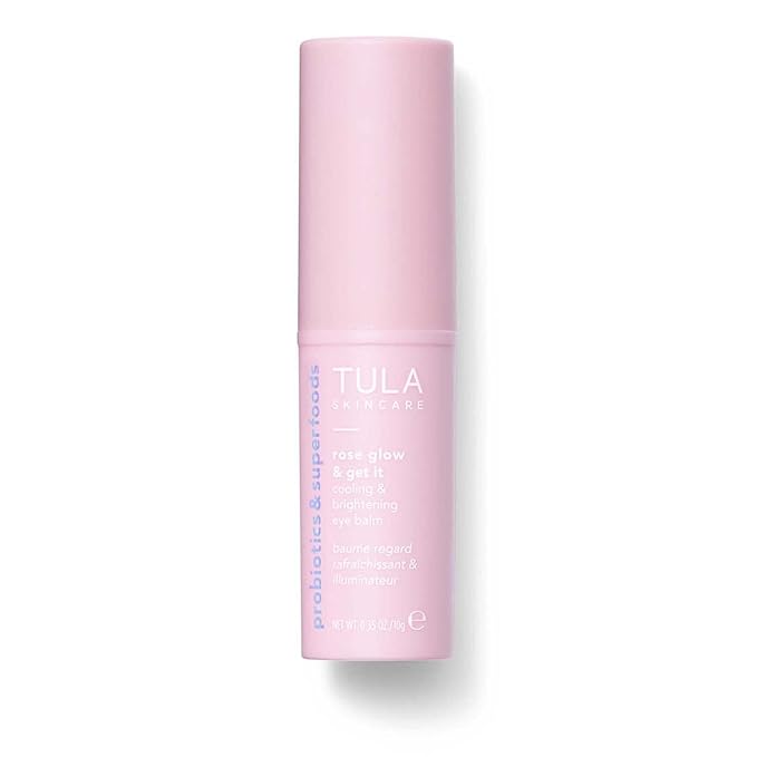 TULA Skin Care Eye Balm Rose Glow - Dark Circle Treatment, Instantly Hydrate and Brighten Undereye Area, Portable and Perfect to Use On-the-go, 0.35 oz.-VivaGrace Women