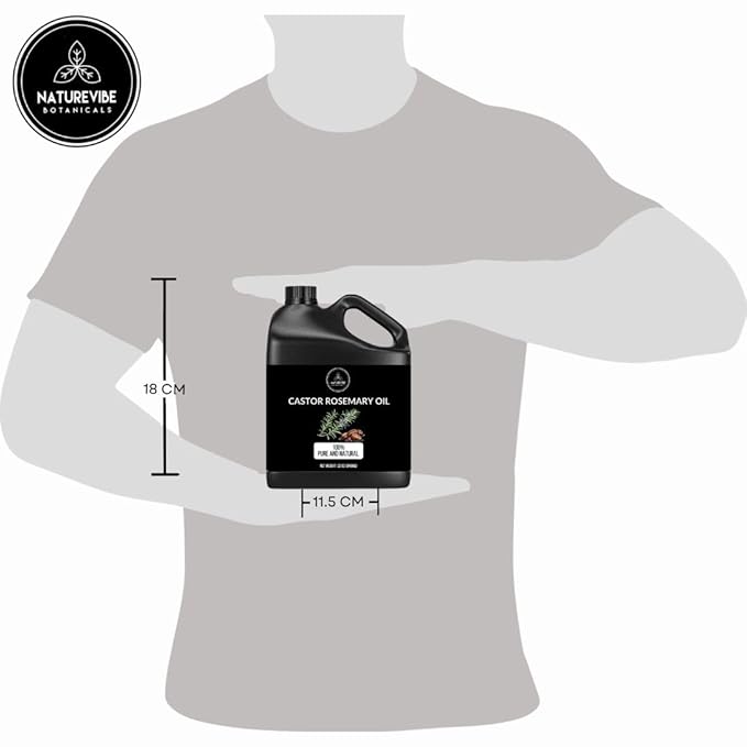 Naturevibe Botanicals Castor Rosemary Oil 32 Ounces | 100% Pure and Natural | Great for Skin Care and Hair Care-VivaGrace Women