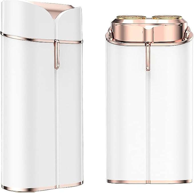 Facial Hair Removal for Women, Portable Painless Electric Shaver Device with Built-in LED, Wet/Dry Electric Razor Hair Remover Epilators for Face, Chin, Upper Lip and Arms (White-2025)-VivaGrace Women