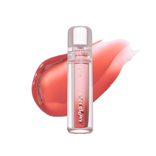 ETUDE Over Glowy Lip Stain Tint #1 Scented Rose | Non-Sticky Vegan Lip Tint | Moisturized & Long-lasting Lip Gloss | Daily Tint for Dry Lips K-beauty-VivaGrace Women