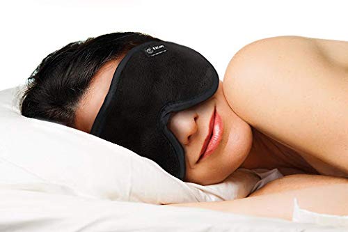 Dream Essentials - Escape 3D Sleep Mask, Earplugs and Carry Pouch Set, Molded Eye Shade for Men and Women, Contoured, Nose Bridge, Light Block, Memory Foam, Gift Set, Travel, Yoga, Blindfold - Black-VivaGrace Women