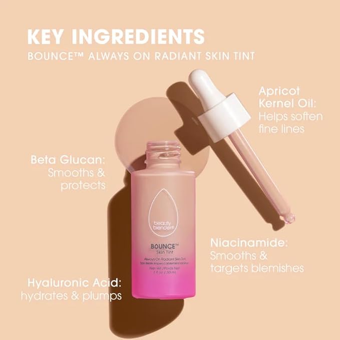 Beautyblender 12-Hour Always on Radiant Skin Tint, Breathable Serum Foundation Stays Put for All Day Long Wear, Infused with Hyaluronic Acid & Niacinamide, Light 4-VivaGrace Women