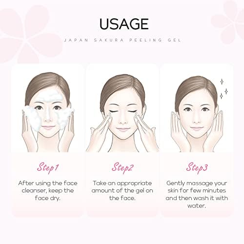 AKARY Sakura Face Peeling Gel for Women Facial and Body Clean Skincare Remove Dark Spots & Firm Skin Tone, Gentle Exfoliator Deep Cleansing Skin Moisturizing Gel for All Skin Types