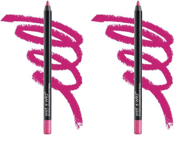 wet n wild Eyeliner Pencil On Edge Longwearing Eye Liner, Long Lasting, Smudge Proof, Fade Resistant, Highly Pigmented, Creamy Smooth Soft Gliding, Shock Therapy, Pink (Pack of 2)