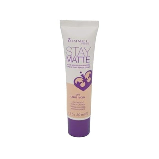 Rimmel London Stay Matte Liquid Mousse - 010 Light Porcelain - Foundation, Lightweight, Shine Control, Oil-Free, 1oz-VivaGrace Women