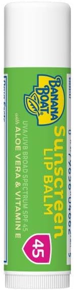 Banana Boat Aloe Vera with Vitamin E Sunscreen Lip Balm, SPF 45, 0.15 Ounces each (Value Pack of 3)-VivaGrace Women