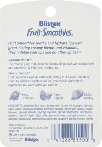 Blistex Fruit Smoothies Lip Protectant Assorted, 3 ct (Packaging May Vary)-VivaGrace Women