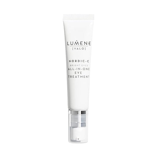 Lumene Bright Eyes All-In-One Eye Treatment - Eye Cream for Dark Circles and Puffiness - Hydrating Eye Cream with Vitamin C + Hyaluronic Acid - Fragrance-Free + Vegan (15mL)-VivaGrace Women