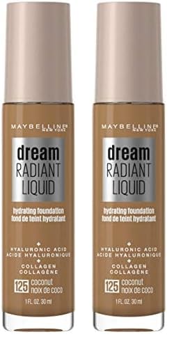 Maybelline Dream Radiant Liquid Medium Coverage Hydrating Makeup, Lightweight Liquid Foundation, Coconut, 1 Count (Pack of 2)-VivaGrace Women