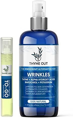 All Natural Anti-Wrinkle Face Mist Spray with Thyme, Bakuchiol, AHA, Beta Carotene and Potassium - Fights Wrinkles, Fine Lines, Inflammation, and Dryness While Boosting Collagen (4 oz)-VivaGrace Women