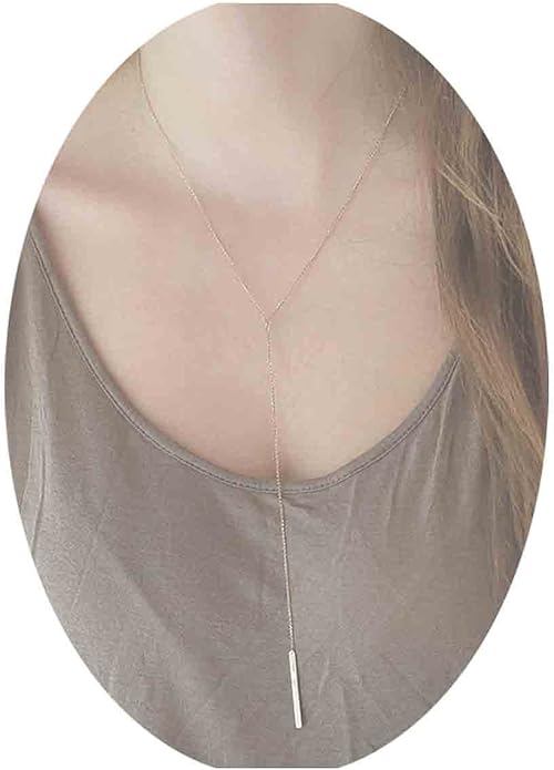 Boho Long Bar Necklace Choker Y Lariat Necklace Chain Minimalist Drop Necklace Jewelry for Women and Girls-VivaGrace Women