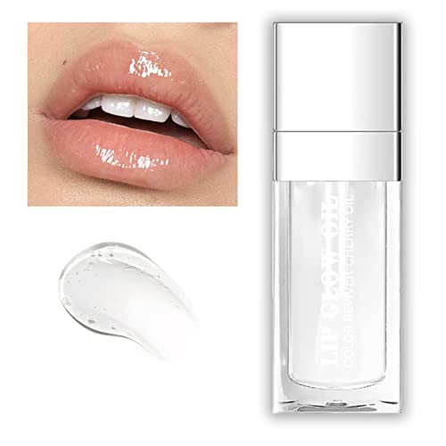 Yasovigi Hydrating Lip Oil Plumping Lip Tint Moisturizing Lip Gloss, Transparent Lip Balm Care Stick Nourishing Repairing Non-sticky, Moisture&Lighten Lip Lines (Transparent + Cherry)-VivaGrace Women