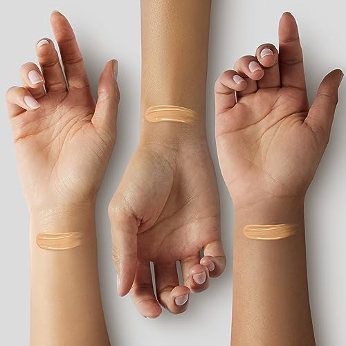 Glo Skin Beauty Luminous Liquid Mineral Foundation Makeup with SPF 18 (Brûlée) - Improves Uneven Skin Tone, Smooths & Corrects Imperfections, Sheer to Medium Coverage, Dewy Finish-VivaGrace Women