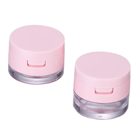 minkissy 2 Sets Powder Box Mini Containers Loose Cosmetic Cases for Traveling Foundation Makeup Powder Women Cosmetic Supply Powder Case Bulk Makeup Pink Flash Body Powder 3g Abs-VivaGrace Women