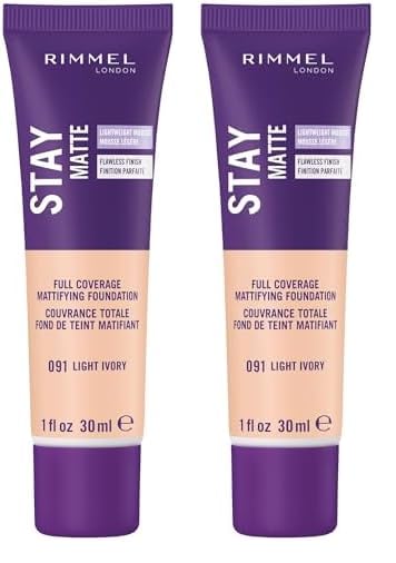 Rimmel Stay Matte Foundation, Ivory, 1 Fluid Ounce (Pack of 2)-VivaGrace Women