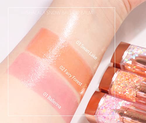 [SET] CORINGCO Sparkle Cute Color Changing Lip Balm｜ Colored Lip Cream Lip Gloss, Glitter Lip Care Lip Pack Birthday Gift Glitter Gift Sequin Shiny Spangle Lipbalm (#02 Fairy Forest)-VivaGrace Women