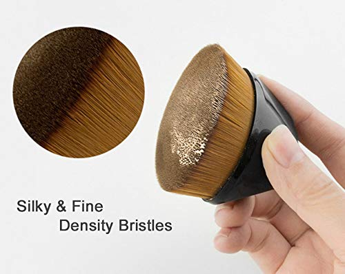 Foundation Makeup Brush Fast Flawless Application Blusher Liquid Cream Powder Cosmetic Body Blending Tool, Black-VivaGrace Women
