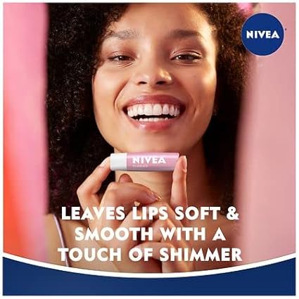 NIVEA A Kiss of Shimmer Radiant Lip Care 0.17 oz (Pack of 6)-VivaGrace Women