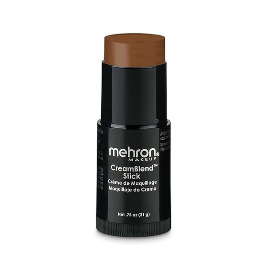 Mehron CreamBlend Stick | Face & Body Paint - Foundation Cream Makeup - Halloween Perfect - .75 oz (21 g) (Light Ebony)-VivaGrace Women